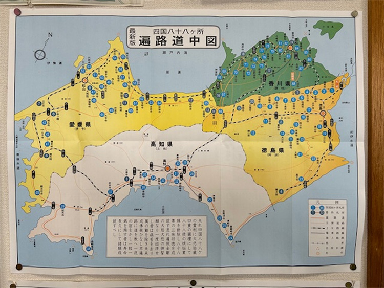 四国八十八ヶ所の地図